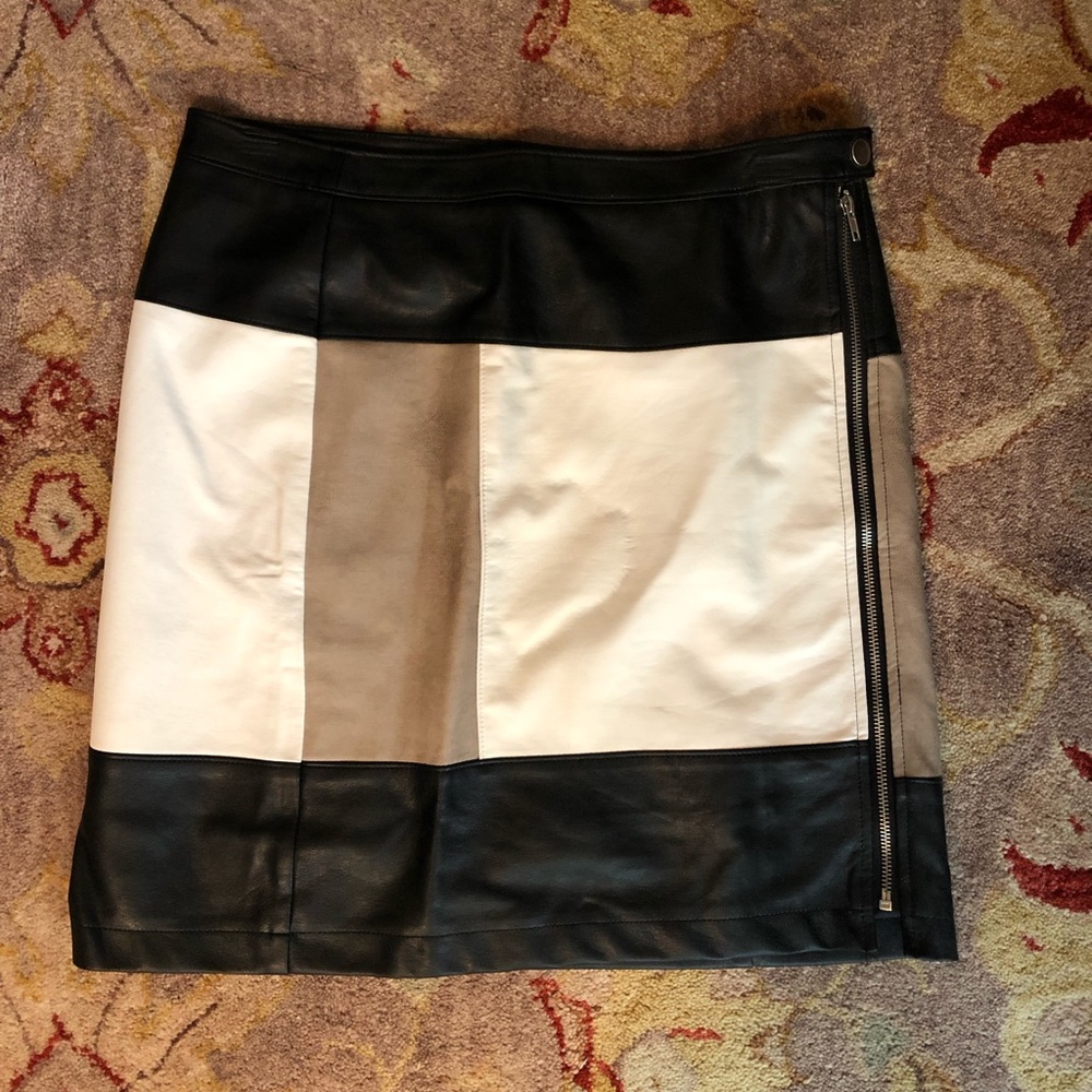 Leather and Suede Skirt